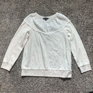 Banana Republic sweater with lace collar. Size small.
